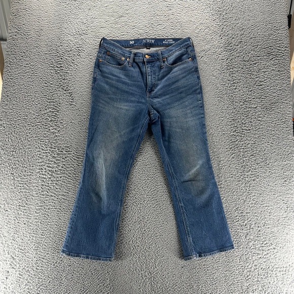 J.Crew Women's 9" Demi Boot Crop Jeans Size 30 Medium Wash Denim - Picture 1 of 11
